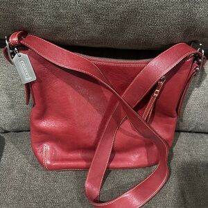 Coach Red Leather Shoulder Bag